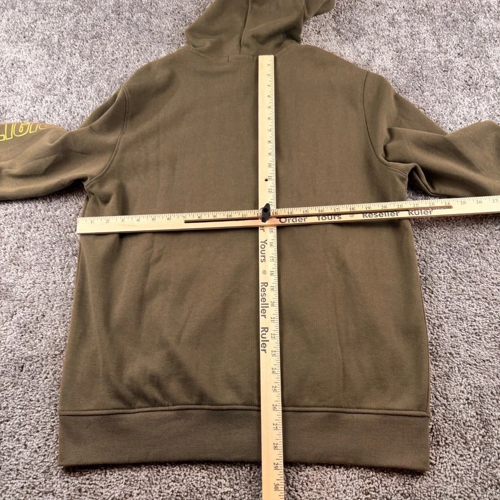 NEW True Religion Full Zip Hoodie Mens L Olive Green Graphic Print
